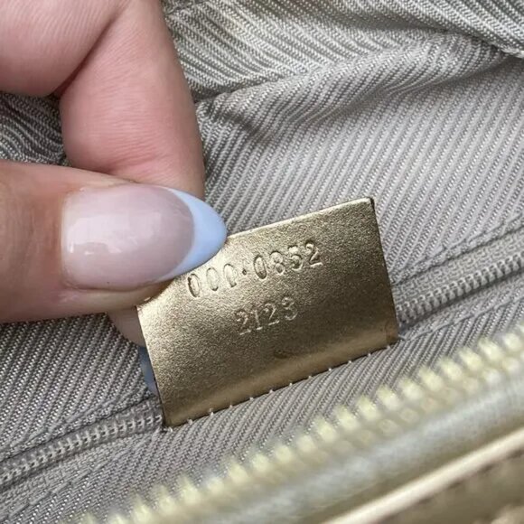 SALE! Vintage Gucci Princy GG Logo Gold Bowler Boston Bag Satchel Canvas Leather - Picture 10 of 16